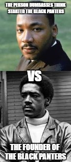 Black Panthers | THE PERSON DUMBASSES THINK STARTED THE BLACK PANTERS; VS; THE FOUNDER OF THE BLACK PANTERS | image tagged in black panther | made w/ Imgflip meme maker
