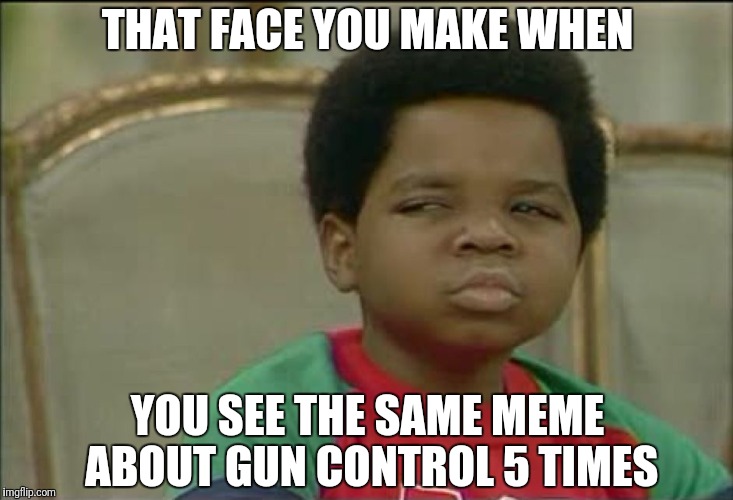 Criminals don't follow the law, criminals don't follow the law, WE GET THE POINT. | THAT FACE YOU MAKE WHEN; YOU SEE THE SAME MEME ABOUT GUN CONTROL 5 TIMES | image tagged in that face you make when,political,gun control,oh come on | made w/ Imgflip meme maker