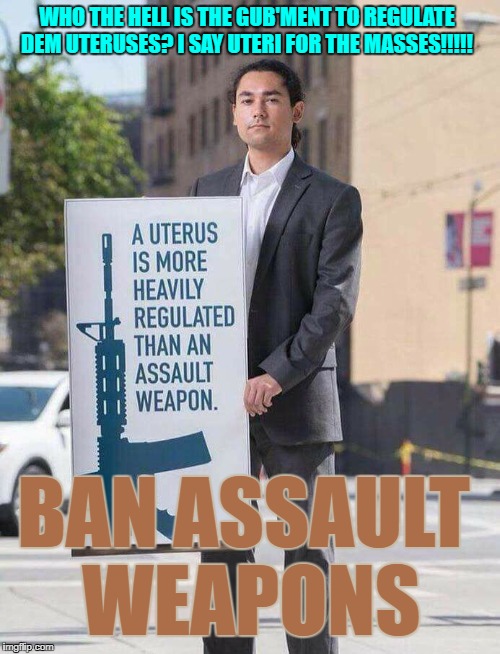 Uterus Assault 2 | WHO THE HELL IS THE GUB'MENT TO REGULATE DEM UTERUSES? I SAY UTERI FOR THE MASSES!!!!! BAN ASSAULT WEAPONS | image tagged in uterus,uteri,uteruses,assault,assault weapons | made w/ Imgflip meme maker