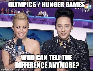 Olympic Hunger Games | OLYMPICS / HUNGER GAMES; WHO CAN TELL THE DIFFERENCE ANYMORE? | image tagged in olympic hunger games | made w/ Imgflip meme maker