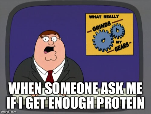 Peter Griffin News | WHEN SOMEONE ASK ME IF I GET ENOUGH PROTEIN | image tagged in memes,peter griffin news | made w/ Imgflip meme maker