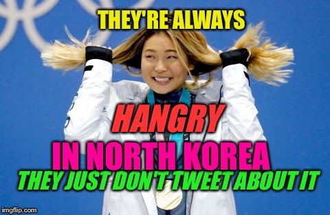 Golden Tweet | . | image tagged in hangry,olympics,korea | made w/ Imgflip meme maker