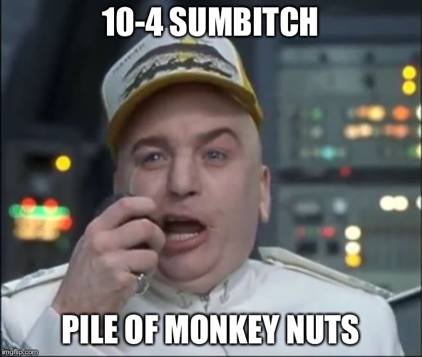 Dr. Evil Truck Driver | 10-4 SUMBITCH; PILE OF MONKEY NUTS | image tagged in dr evil truck driver | made w/ Imgflip meme maker