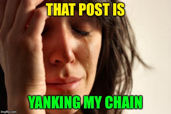 First World Problems Meme | THAT POST IS YANKING MY CHAIN | image tagged in memes,first world problems | made w/ Imgflip meme maker