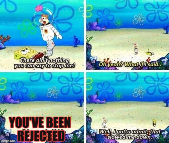 Me
JK | YOU'VE BEEN REJECTED | image tagged in first world problems | made w/ Imgflip meme maker