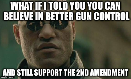 It's not either or | WHAT IF I TOLD YOU YOU CAN BELIEVE IN BETTER GUN CONTROL; AND STILL SUPPORT THE 2ND AMENDMENT | image tagged in matrix morpheus,gun control,common sense,2nd amendment | made w/ Imgflip meme maker