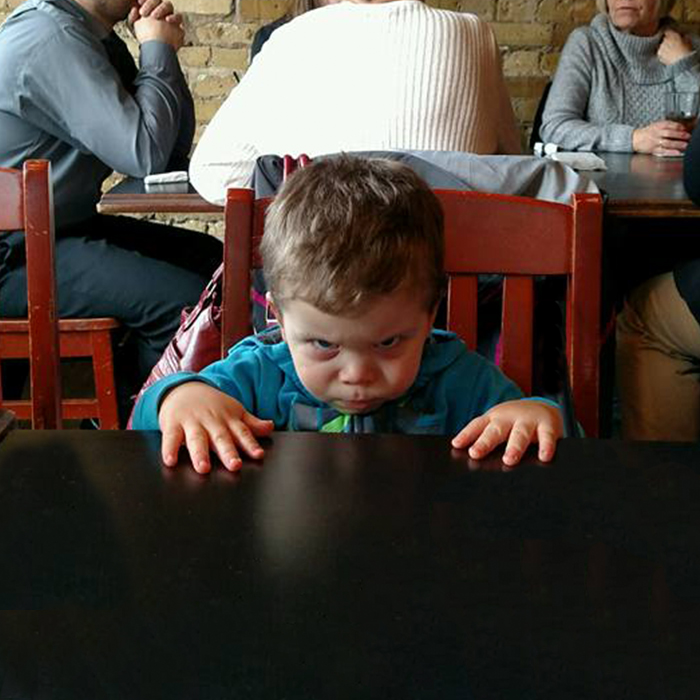 High Quality Hangry toddler at restaurant Blank Meme Template