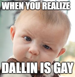 Skeptical Baby Meme | WHEN YOU REALIZE; DALLIN IS GAY | image tagged in memes,skeptical baby | made w/ Imgflip meme maker