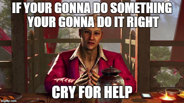 Cry for help | IF YOUR GONNA DO SOMETHING YOUR GONNA DO IT RIGHT; CRY FOR HELP | image tagged in memes | made w/ Imgflip meme maker
