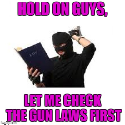 If the gun laws worked like liberals thought | HOLD ON GUYS, LET ME CHECK THE GUN LAWS FIRST | image tagged in gun control,funny | made w/ Imgflip meme maker