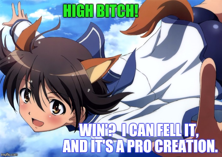 HIGH B**CH! WIN'?  I CAN FELL IT, AND IT'S A PRO CREATION. | made w/ Imgflip meme maker