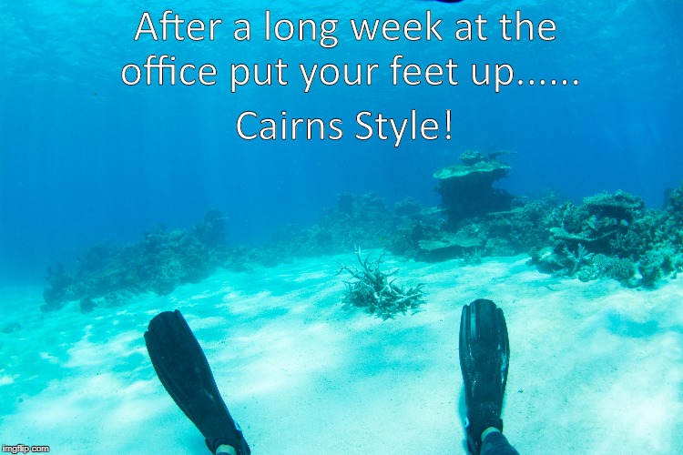 Passions of Paradise | After a long week at the office put your feet up...... Cairns Style! | image tagged in cairns,great barrier reef,passions of paradise,put your feet up,relax | made w/ Imgflip meme maker