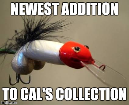 Dildo lure | NEWEST ADDITION; TO CAL'S COLLECTION | image tagged in dildo lure | made w/ Imgflip meme maker