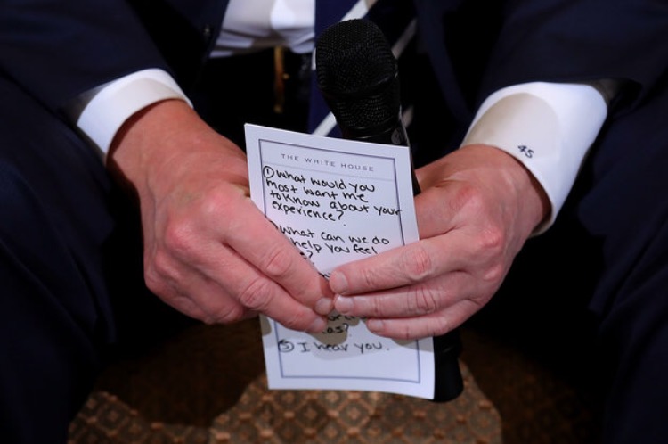 Trump's cheat sheet  Blank Meme Template