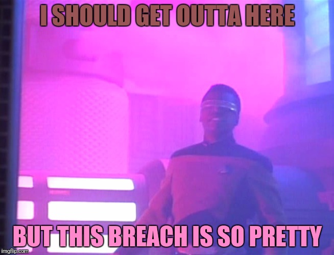 I SHOULD GET OUTTA HERE BUT THIS BREACH IS SO PRETTY | made w/ Imgflip meme maker