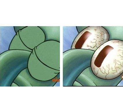 High Quality Squidward waking up Blank Meme Template
