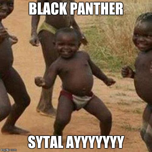 Third World Success Kid | BLACK PANTHER; SYTAL AYYYYYYY | image tagged in memes,third world success kid | made w/ Imgflip meme maker