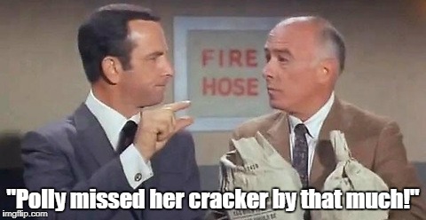 "Polly missed her cracker by that much!" | made w/ Imgflip meme maker