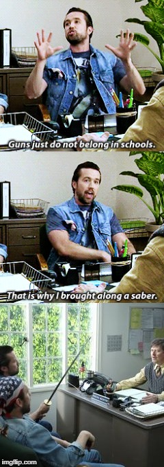 Sunny Saber | image tagged in it's always sunny in philidelphia,mac,guns,sword | made w/ Imgflip meme maker