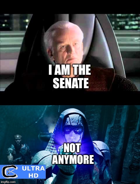 Ronan The Accuser turns the Tables on Palpatine by Surprise  | I AM THE SENATE; NOT ANYMORE | image tagged in funny memes | made w/ Imgflip meme maker