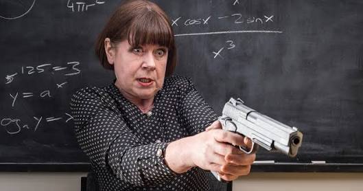 Maths teacher with gun Blank Meme Template