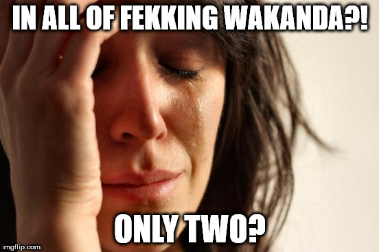 First World Problems | IN ALL OF FEKKING WAKANDA?! ONLY TWO? | image tagged in memes,first world problems | made w/ Imgflip meme maker