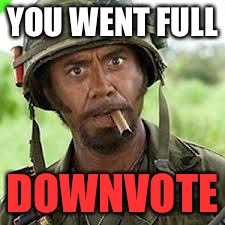 YOU WENT FULL DOWNVOTE | made w/ Imgflip meme maker