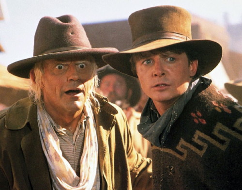 Marty and Doc in the old west Blank Meme Template