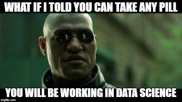 Joy Matrix | WHAT IF I TOLD YOU CAN TAKE ANY PILL; YOU WILL BE WORKING IN DATA SCIENCE | image tagged in joy matrix | made w/ Imgflip meme maker
