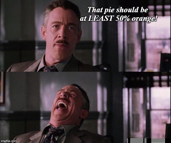 That pie should be at LEAST 50% orange! | made w/ Imgflip meme maker