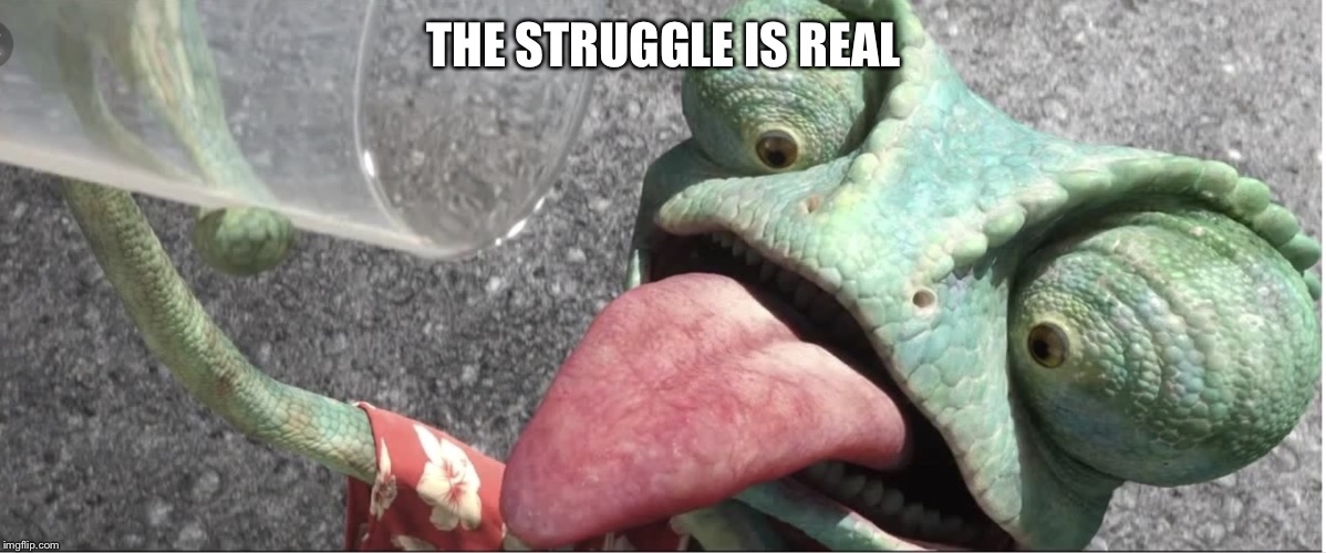 THE STRUGGLE IS REAL | image tagged in thirsty rango | made w/ Imgflip meme maker