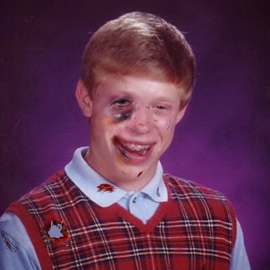 Bad Luck Brian Scarred Blank Meme Template. 