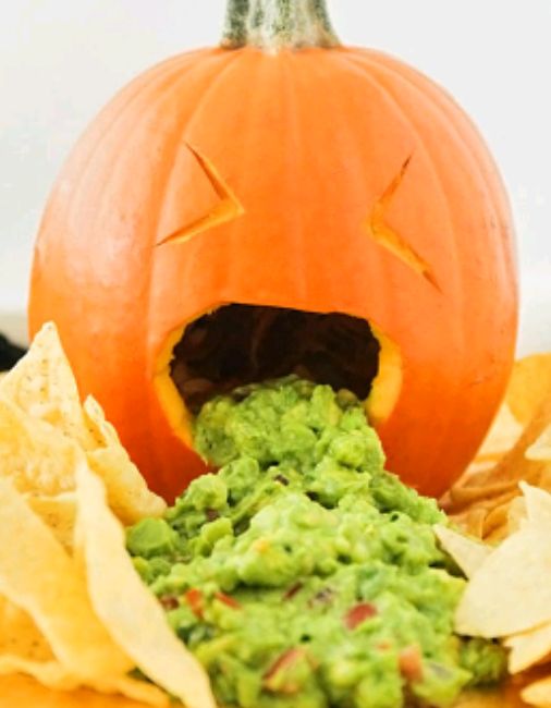 Pumpkin with guacamole vomit Blank Meme Template