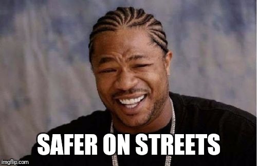 Yo Dawg Heard You Meme | SAFER ON STREETS | image tagged in memes,yo dawg heard you | made w/ Imgflip meme maker