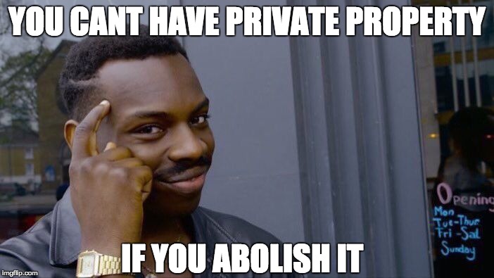 Roll Safe Think About It Meme | YOU CANT HAVE PRIVATE PROPERTY; IF YOU ABOLISH IT | image tagged in memes,roll safe think about it | made w/ Imgflip meme maker
