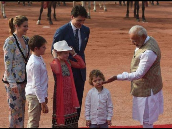 Narendra Modi and little boy Blank Meme Template