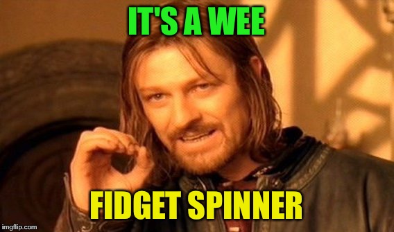 One Does Not Simply Meme | IT'S A WEE FIDGET SPINNER | image tagged in memes,one does not simply | made w/ Imgflip meme maker