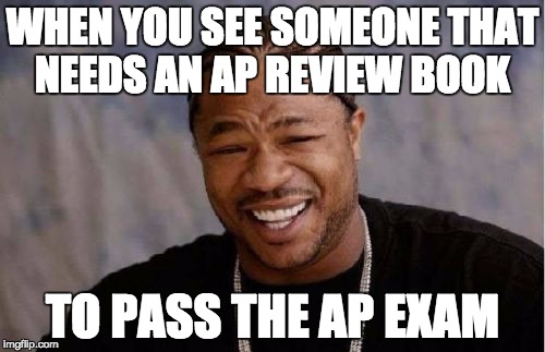 Yo Dawg Heard You Meme | WHEN YOU SEE SOMEONE THAT NEEDS AN AP REVIEW BOOK; TO PASS THE AP EXAM | image tagged in memes,yo dawg heard you | made w/ Imgflip meme maker