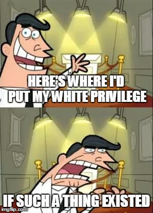 HERE'S WHERE I'D PUT MY WHITE PRIVILEGE IF SUCH A THING EXISTED | made w/ Imgflip meme maker