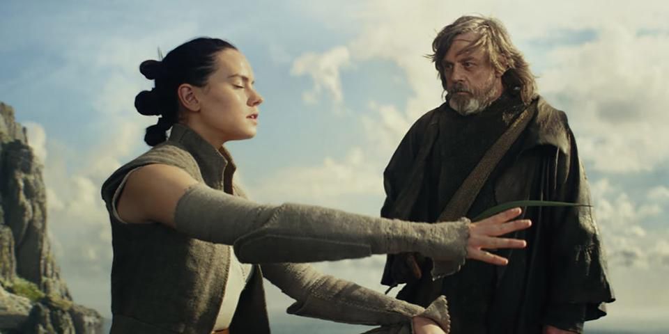 High Quality Luke trains Rey lesson one Blank Meme Template