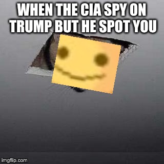 CIA spys are on the move  | WHEN THE CIA SPY ON TRUMP BUT HE SPOT YOU | image tagged in memes,cia,spy,attack,donald trump,spotted | made w/ Imgflip meme maker