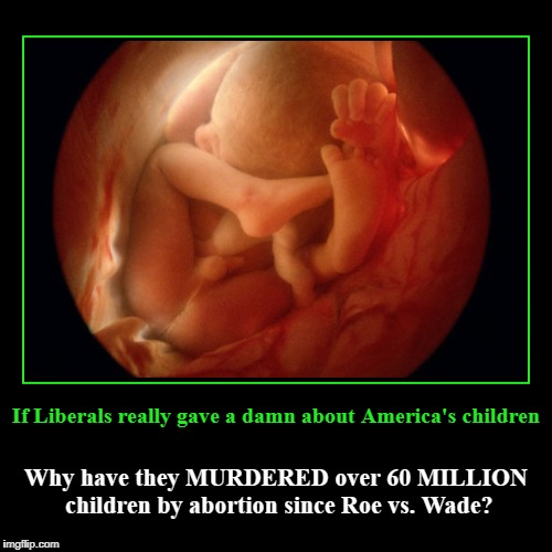 If Liberals really gave a damn about America's children | If Liberals really gave a damn about America's children | Why have they MURDERED over 60 MILLION children by abortion since Roe vs. Wade? | image tagged in demotivationals,liberals,abortion,murder,60 million,roe vs wade | made w/ Imgflip demotivational maker