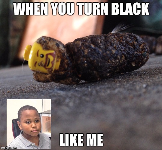 Lego Shithead | WHEN YOU TURN BLACK; LIKE ME | image tagged in lego shithead | made w/ Imgflip meme maker