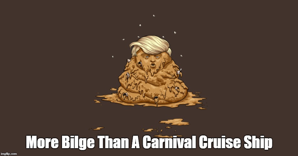 "More Bilge Than A Carnival Cruise Ship" | More Bilge Than A Carnival Cruise Ship | image tagged in deplorable donald,despicable donald,detestable donald,devious donald,dishonorable donald,dickhead donald | made w/ Imgflip meme maker