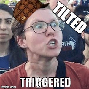 triggered | TILTED | image tagged in triggered,scumbag | made w/ Imgflip meme maker