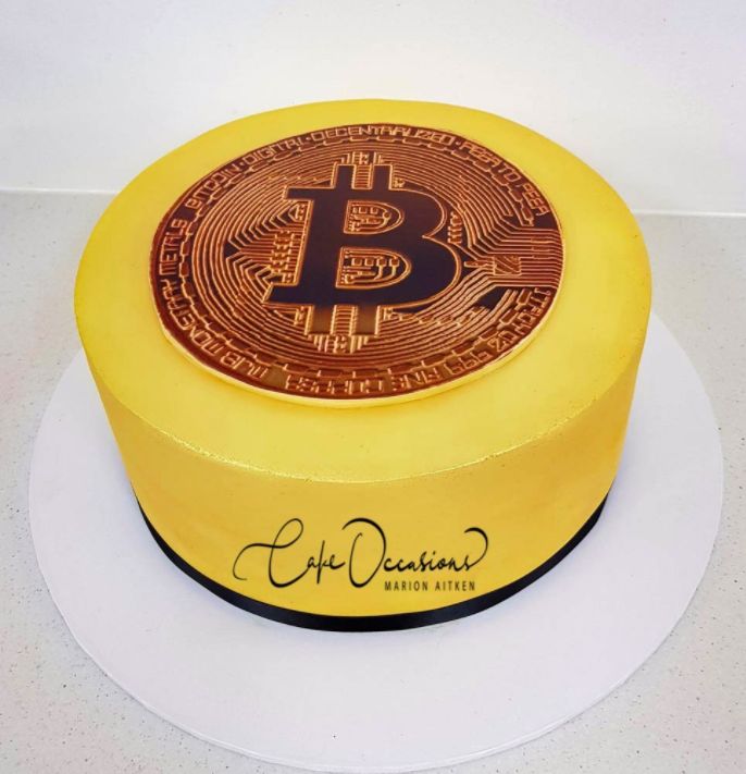 High Quality Bitcoin Happy Birthday Cake Blank Meme Template