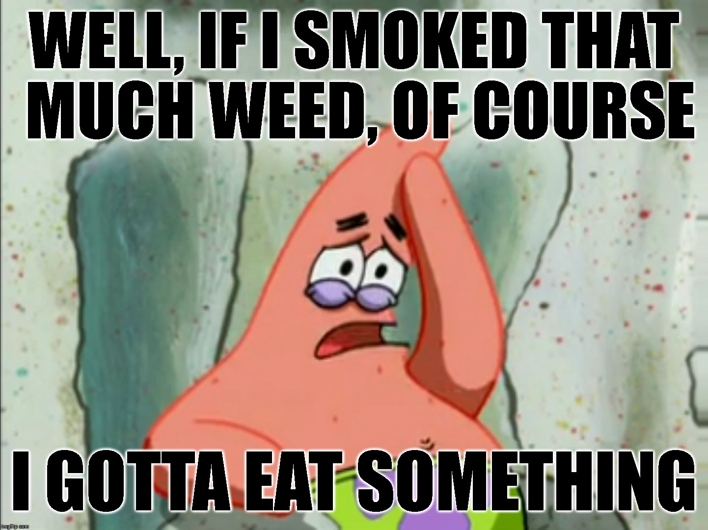 WELL, IF I SMOKED THAT MUCH WEED, OF COURSE I GOTTA EAT SOMETHING | made w/ Imgflip meme maker