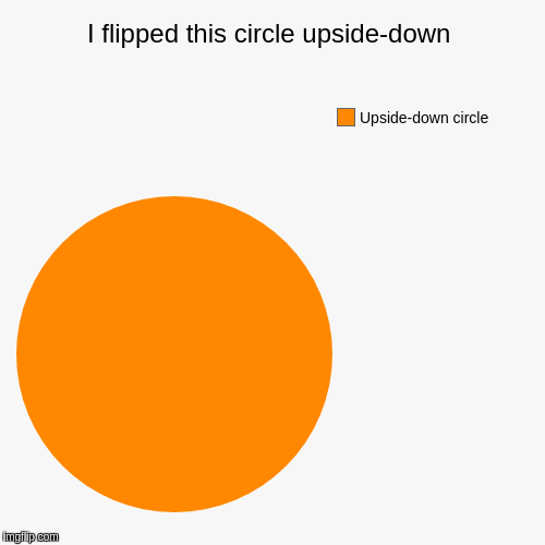 I flipped this circle upside-down | Upside-down circle | image tagged in funny,pie charts | made w/ Imgflip chart maker