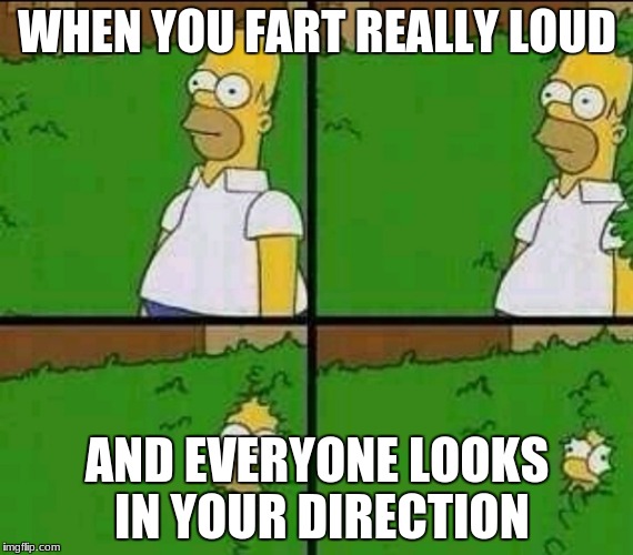 Homer Simpson Nope | WHEN YOU FART REALLY LOUD; AND EVERYONE LOOKS IN YOUR DIRECTION | image tagged in homer simpson nope | made w/ Imgflip meme maker