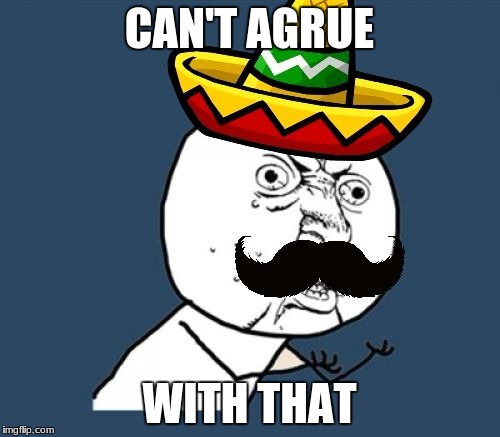 Y U no Mexican | CAN'T AGRUE WITH THAT | image tagged in y u no mexican | made w/ Imgflip meme maker